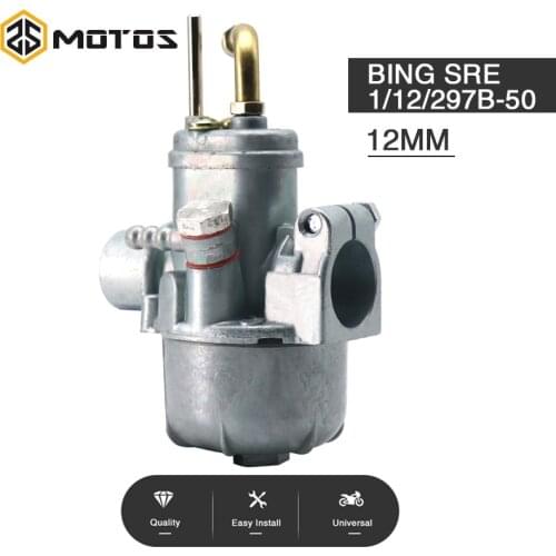 ZS MOTOS For BING Carburetor 12mm BING Moped Carburetor For BING SRE 1/12/297B-50 MANET PUCH CASAL ZUNDAPP For 50/60cc Moped