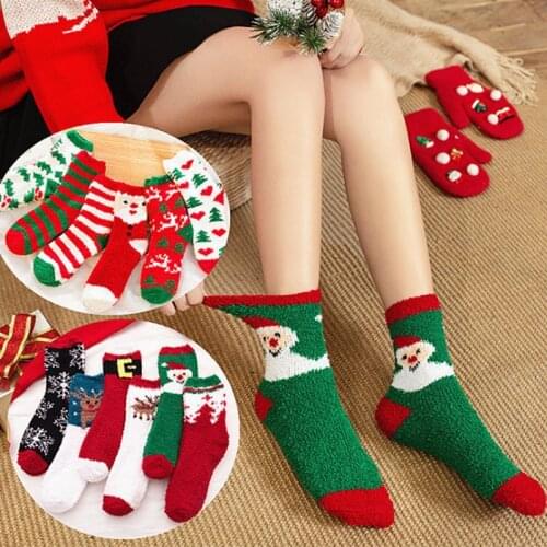 1 pair cotton red socks cartoon christmas socks cute Japanese ladies socks for autumn and winter christmas women socks