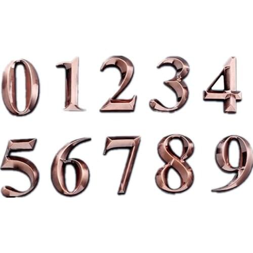 1pcs House Numbers 0-9 Modern Address Plaque Hotel Room Bar Door Digital Vertical Outdoor Street Sign Plates Home Gate Hardware