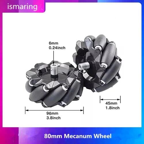 10KG Load 80mm Mecanum Wheel OmniSmart Robot Car with 6mm hubs for Arduino Rasbperry Pi DIY STEM Toy