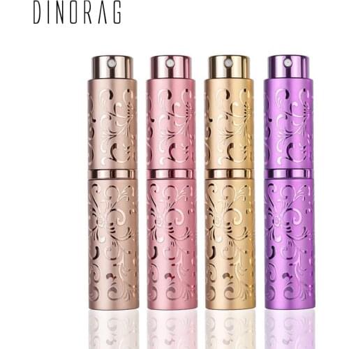 10ml Perfume Spray Bottle Luxury Relief Art Aluminum Rotation Mini Portable Liquid Atomizer Empty Bottle Packaging Wholesale