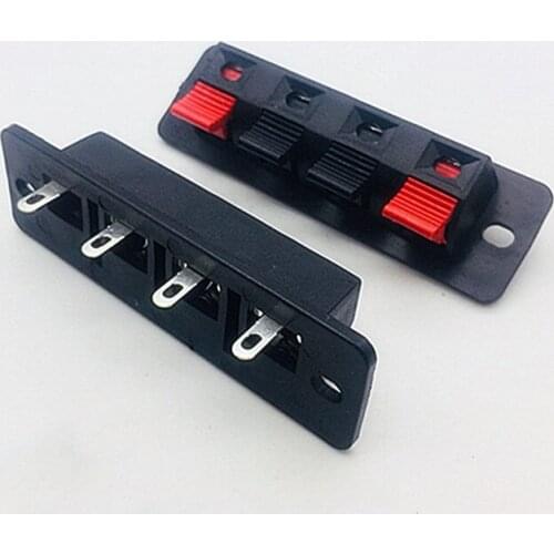 2pcs Plastic 4 Positions Connector Terminal Push In Jack Spring Load Audio Speaker Terminals Breadboard Clip