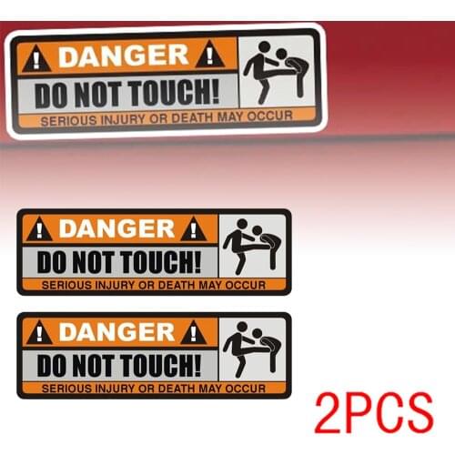 2PCS Car Stickers 12CM*14CM JDM DANGER DO NOT TOUCH Sticker Car Motorcycles Decoration Reflective Custom Sticker
