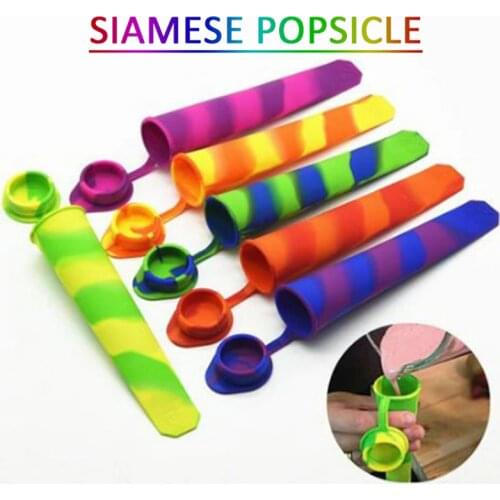 2021 New Silicone DIY Ice Pop Maker Tube Tray Popsicle Mold Frozen Ice Cream Yogurt Mold With Lids Children Gift Ice Cream Tools