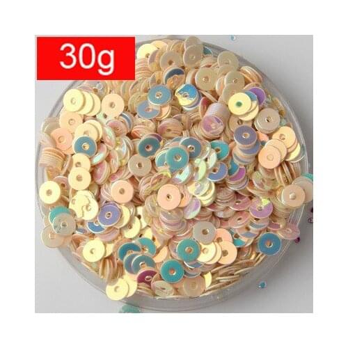 30g 4mm Gold Brilliant Color Sequins Multi-colored Round Paillette DIY Accessories High Quality Beige Confetti