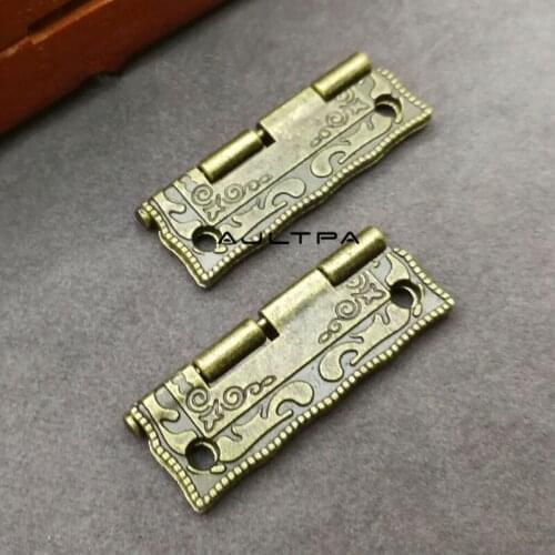 500Pcs Antique Bronze Cabinet Cupboard Door Hinge Jewelry Wooden Box Hinges With Screws Furniture Hardware