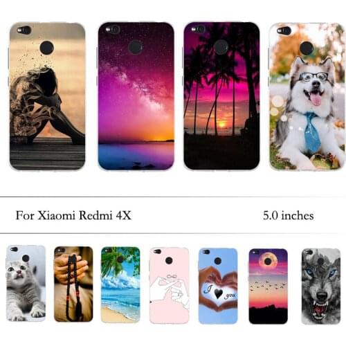 Case For Xiaomi Redmi 4X Cute Phone Bags Soft TPU Silicone Case For Xiaomi Redmi 4X Case Painted Back For Redmi 4X Phone Cases