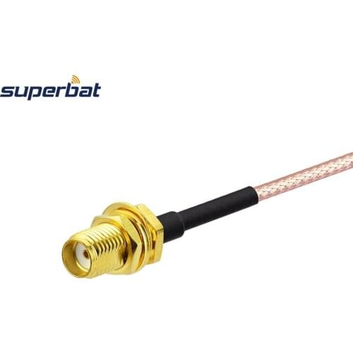 Superbat Antenna Wireless Extension Cable SMA Jack Bulkhead Connector with Nut RF Pigtail RG316 20cm