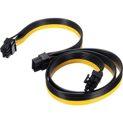 ATX CPU 8 Pin Male to Dual PCIe 8(6+2) Pin Male Power Adapter Cable for Corsair Only Modular Power Supply, 60cm+20cm