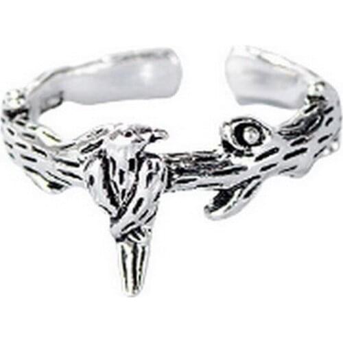 Bijoux Vintage Silver Color Bird Rings For Girl Ladies Adjustable Size Statement Ring Wedding Party Jewelry Anillos