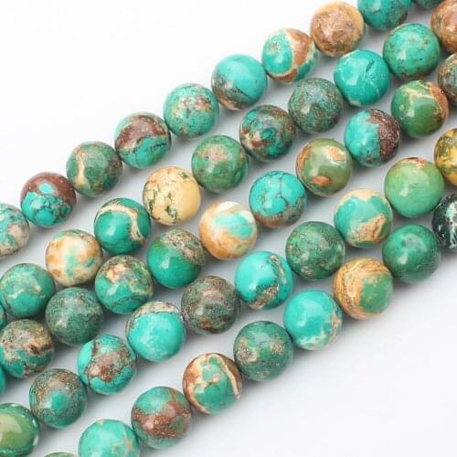 Multi-Color Natural Turquoise 6-10mm Round beads 15" For DIY Necklace Bracelat Jewelry Making