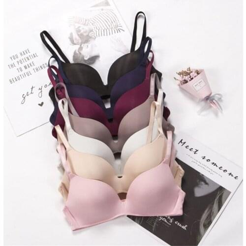 Comfort Breathable Bralette Push Up Bra Wire Free Push Up Bra Solid Seamless Soft Bras for Women Double Breasted Sexy Lingerie