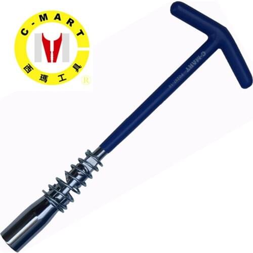 C-Mart Spark Plug Socket Wrench CRV T-Handle Universal Joint Spanner 16mm 21mm Scews Nut Remover Installer Auto Car Repair Tool