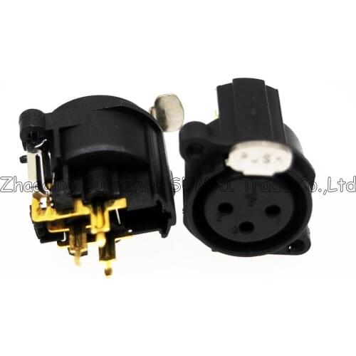 CANNON Audio MIC Connector XLR 3 Pin female Panel jack,3Pin XLR KTV Microphone/ Speakers/Mixer socket,Gold-plated Pin