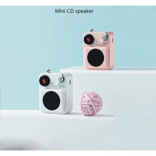 CD wireless bluetooth audio creative retro outdoor wireless bluetooth speaker portable mini subwoofer microphone gift speaker