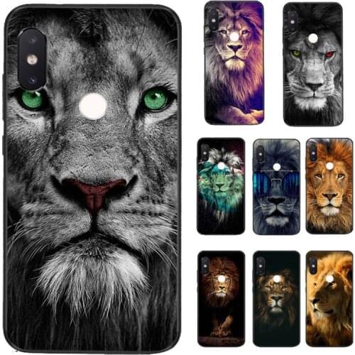 Yinuoda Animal lion Soft Silicone Black Phone Case for Xiaomi Redmi 5 5Plus 6 6A 4X 7 7A 8 8A 9 Note 5 5A 6 7 8 8Pro 8T 9