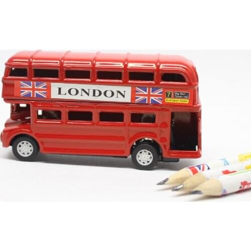 British Style Double Deck Bus Pencil Sharpener Alloy Metal Pencil Sharpene , Cool Gift