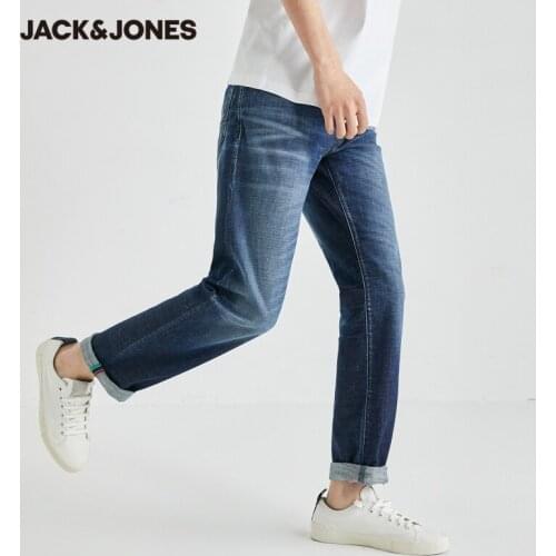 JackJones Mens Cotton Whiskering & washed Regular fit Streetwear Casual Jeans |220332510