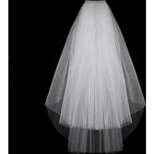 Elegant Women White Veil short bride wedding veils two layer with comb 2021 Cheap Ivory veil for wedding party tulle Accessories