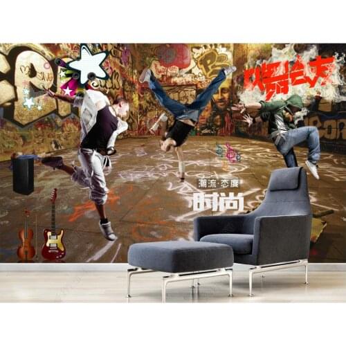 Custom murals wallpaper for walls 3 d Gym mural Fitness sports street dance graffiti background wall papers painting decorative