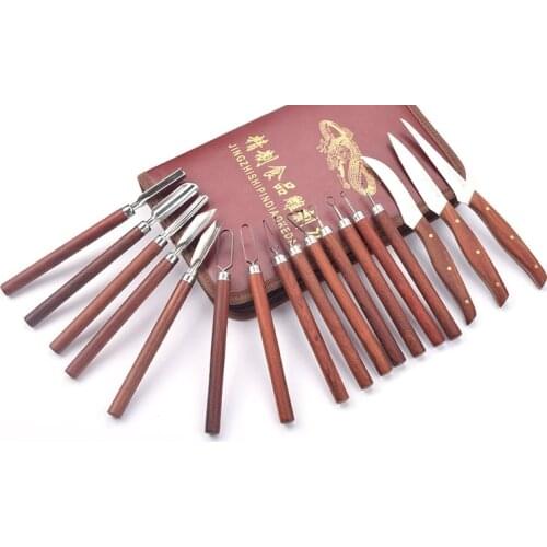Quality 17 pcs chef food carving knvies, stainless steel Vegetable Fruit Carving Chisel knife set