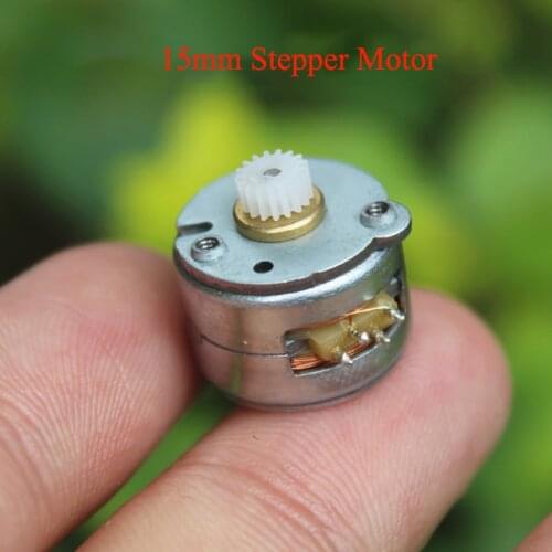 18 Degree 15mm Micro Stepper Motor 2-phase 4-wire Mini Stepping Motor 17 Teeth 0.25 Module Removable Plastic Gear Stepper Motor