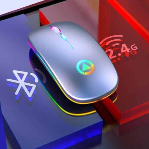 Wireless Mouse Bluetooth RGB Rechargeable Mouse Wireless Computer Silent Mause LED Backlit Ergonomic Gaming Mouse For Laptop PC