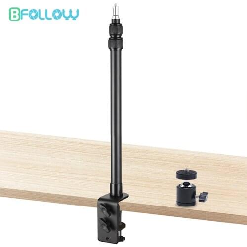 BFOLLOW Desk Clamp Mount 25 inch / 40 inch Stand for LED Light DSLR Camera Mobile Phone Table Bracket Shooting Video Studio