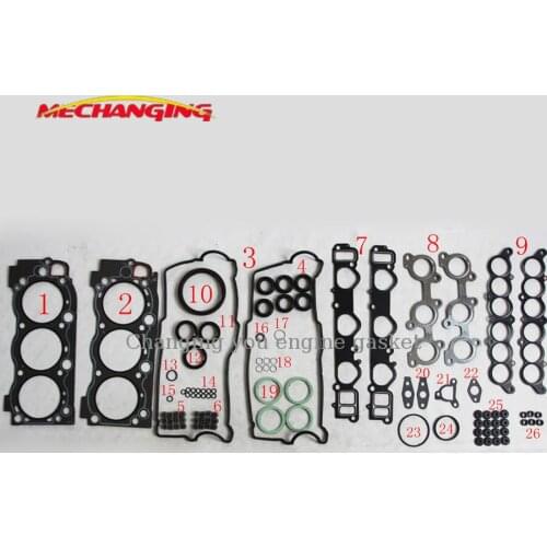 Customized LOGO For TOYOTA LAND CRUISER HILUX TACOMA T 100 V6 24V 5VZFE Engine Rebuildine kits Engine Gasket Set 04111-62081