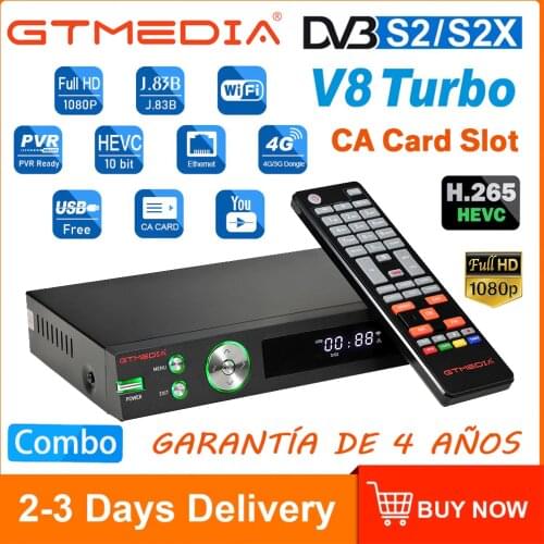 New GTmedia V8 Turbo DVB-S2/T2/Cable Full HD 1080P Satellite Receiver built in WIFI support H.265 CA card slot set top box