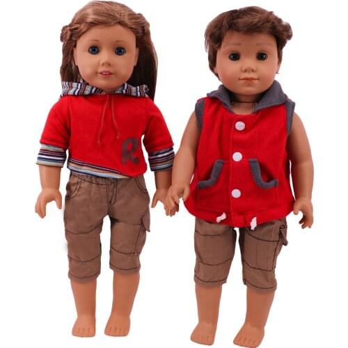 Autumn New Pattern Casual Sportswear Set Fits 18 Inch American&43cm Baby New Born Doll Clothes Accessories