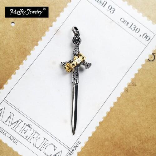 Pendant Sword With Crown 925 Sterling Silver Fit Neckalace 2021 New Fine Jewelry Accessories Protection Gift For Women Men