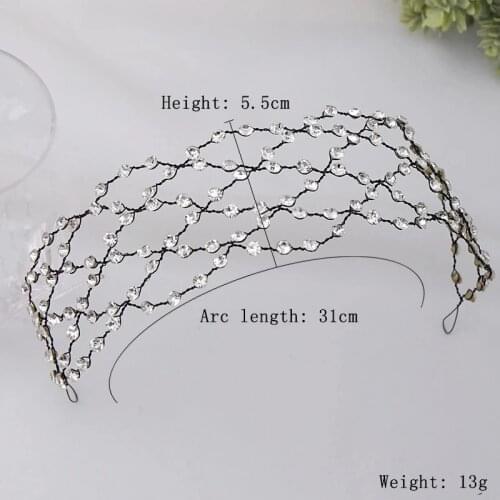 European And American Fashion Ladies' Simple Rhinestone Mesh Headband Hand-woven Headband Wedding All-match Hair Accessories