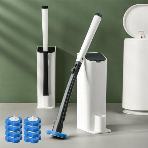 Disposable Bathroom Toilet Brush Cleaner No Dead Corner Toilet Replacement Brush Head Toilet Brush Holder Kitchen Cleaning Tools