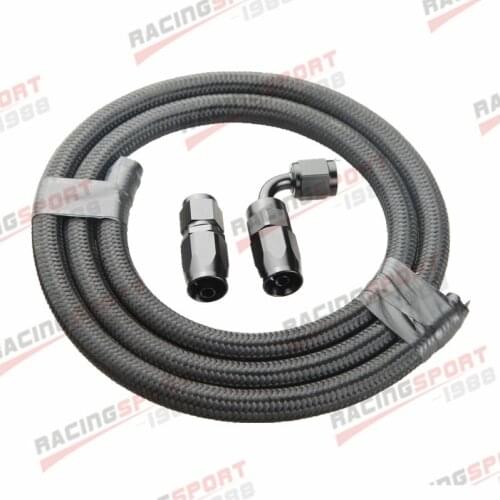 Nylon Cover Braided AN12 Oil Fuel Gas Line Hose 1M + Swivel Hose End Fitting