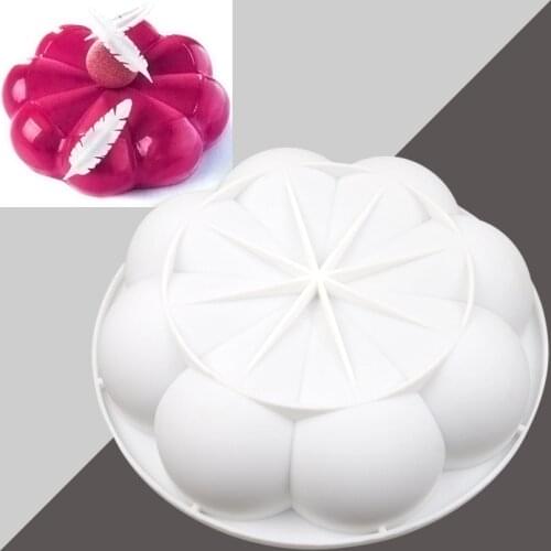 Eight petal flower silicone Bakeware Mousse cake baking mold DIY French dessert mold