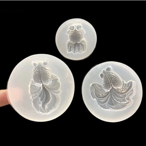 Silicone Mold Gold Fish Mirror DIY Crafts Jewelry Handmade Pendant Epoxy Resin