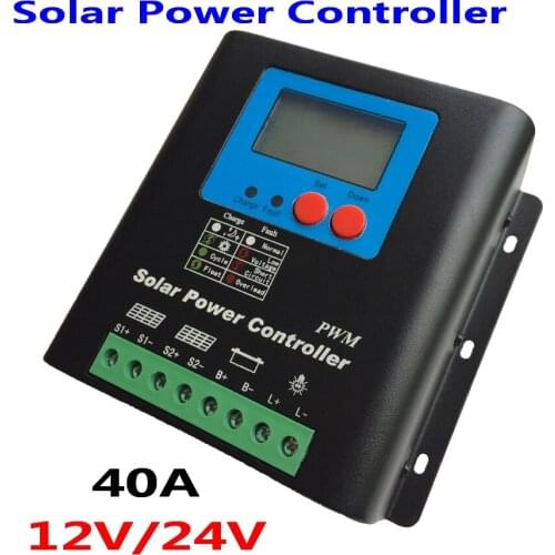 Solar system 40A Solar Charge Controller 12V 24V Auto-Match Solar Battery Charge and Discharge controller Regulator system