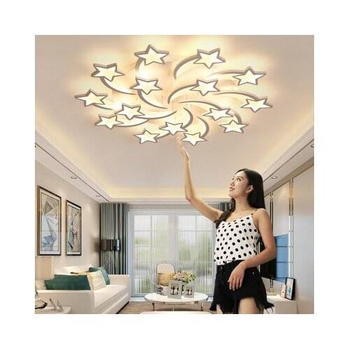 LED Chandelier Modern Star Chandelier Living Room Bedroom Lighting With Remote Control Dimming