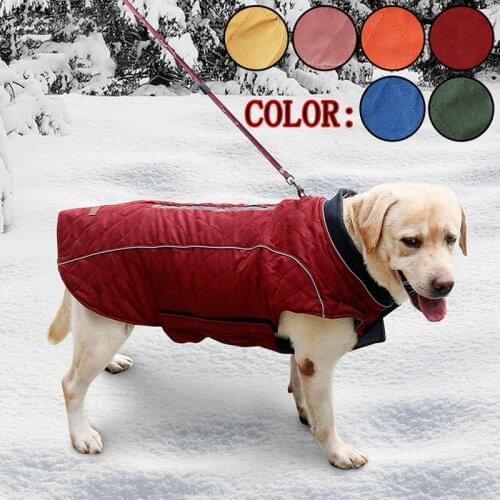 Warm Pet Dog Coat Dog Clothes Outfit Clothes Winter Warm Dog Vest Pet Jacket with Reflective Strip and Traction Ring Retro Cozy