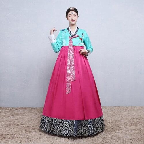 2019 Korean Hanbok Traditional Performance Costumes Female Palace Korean Hanbok Dress Ethnic Minority Dance Stage Costume SL2083