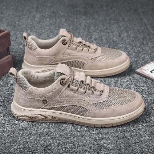 Men Shoes fashion Genuine Leather Loafers Breathable Autumn lace up comfortable Casual Shoes Outdoor Men Sneakers shoes