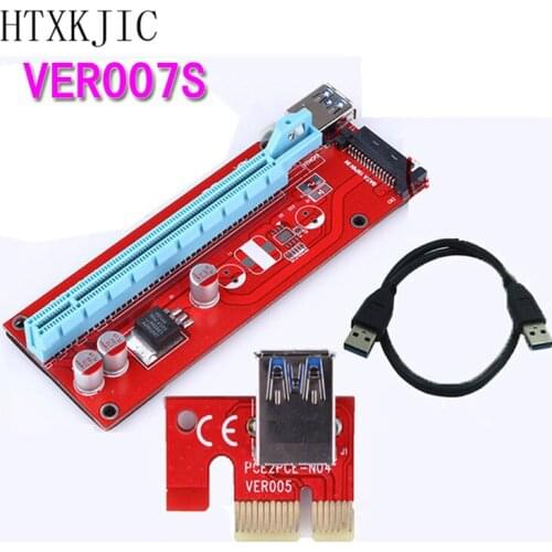 60cm USB 3.0 PCIe Riser Card PCI-E Express 1x to16x Extender Riser Card Adapter SATA 15Pin Power Supply for BTC Miner Machine