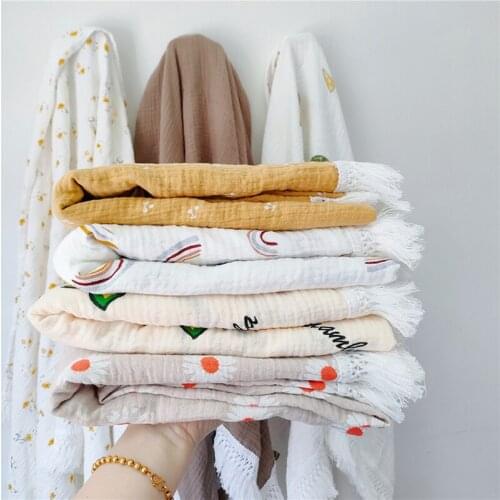 Spring summer Cotton Gauze Baby Wrap Towel Air Conditioning Blanket Solid Color newborn baby boy blankets Muslin Swaddle Wrap