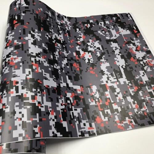 50CMX150/200/300/500CM black Grey red Camo Vinyl Wrapping Camouflage Adhesive Car Scooter Graphics Stickerbomb Foil Sheet