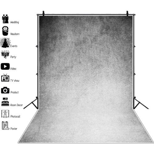 Laeacco Grunge Gradient Solid Color Gray Portrait Photography Background Vinyl Customize Photographic Backdrop For Photo Studio