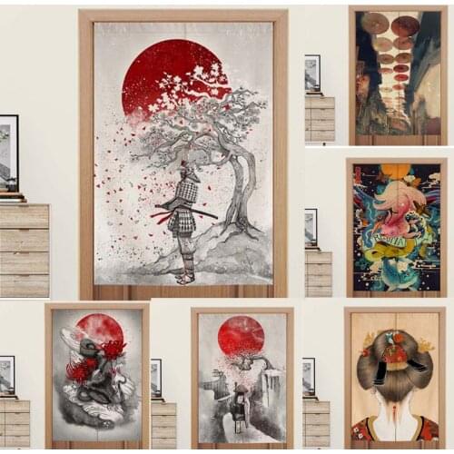 Japanese Door Curtain Home Market Fitting Room Screens Telescopic Rod Partition Bathroom Sushi Hotel Kitchen Restaurant Decor