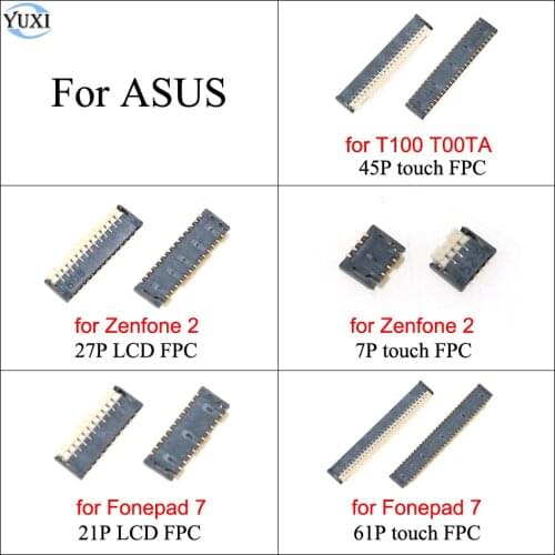 YuXi 2pcs Touch Screen LCD Display Digitizer FPC Connector Plug on motherboard For ASUS Zenfone 2 ZE500KL Z00ED for Fonepad 7