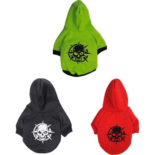 Halloween Pet Dog Cat Clothes Pet Skull Hoodies For Small Medium Dog Skeleton Printed Costume For Dogs Cats Chihuahua Clothing