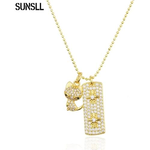SUNSLL Animal Star Pendant Necklace For Women CZ Cubic Zirconia Charm Gold Necklaces 2021 New Style Fashion Jewelry Wholesale